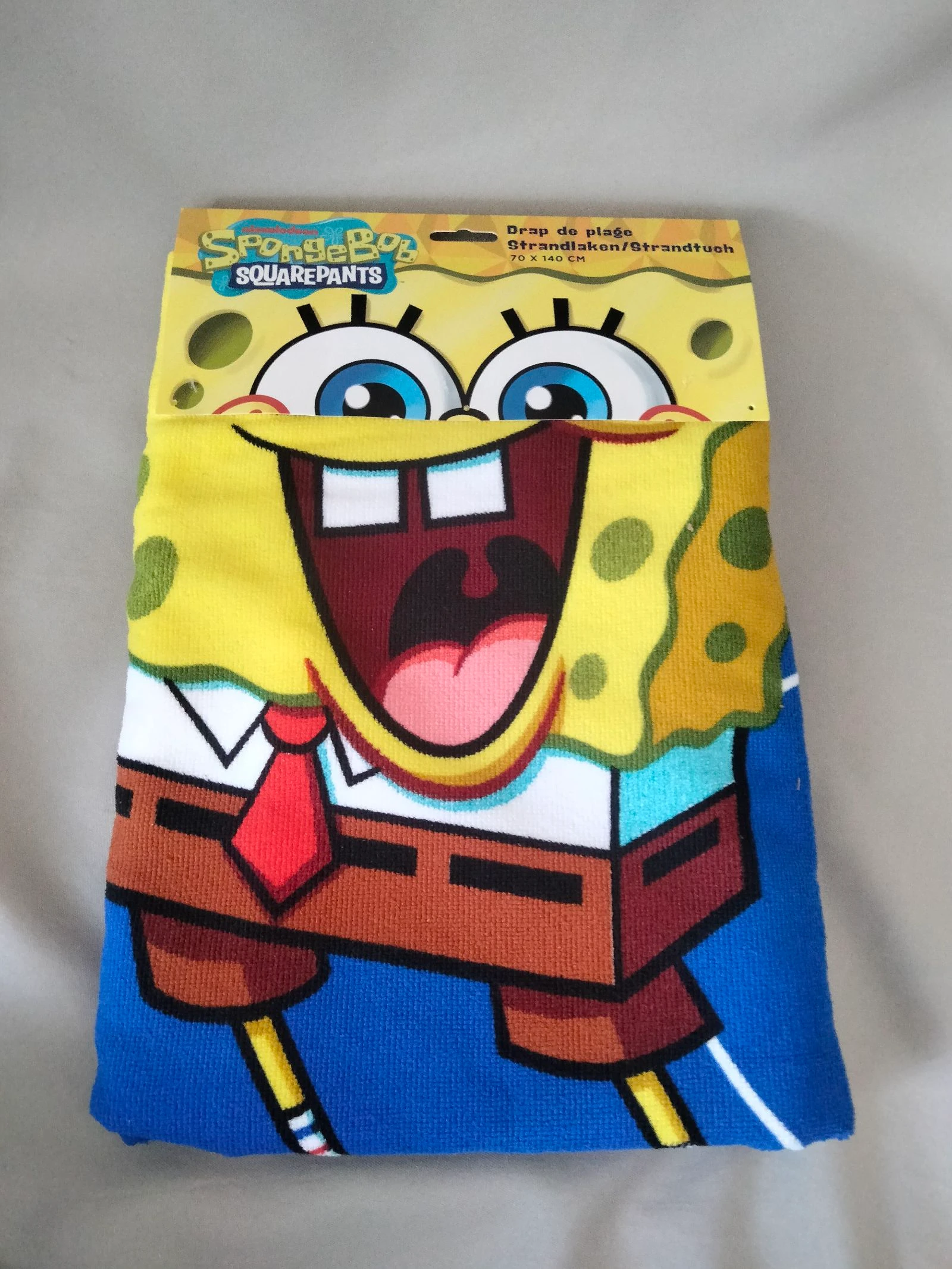 Drap de plage Bob l'Éponge | Neuf | Multicolore | 70 × 140 cm